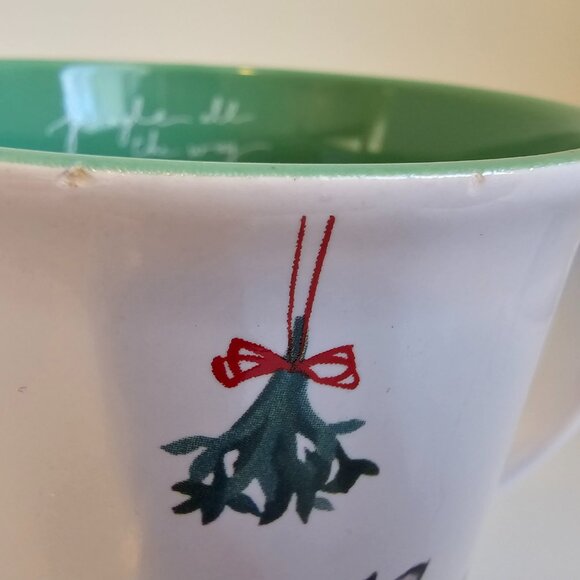 Fringe Boston Terrier Christmas Dog Coffee Mug Jingle All The Way Mistletoe - Picture 4 of 10